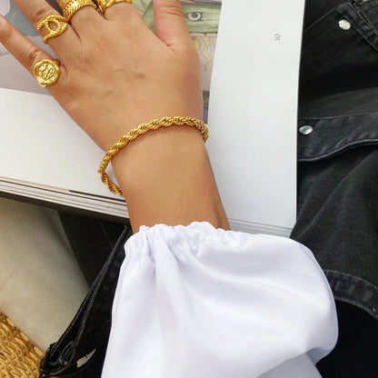 [GALE]Clara Rope Chain Gold Bracelet