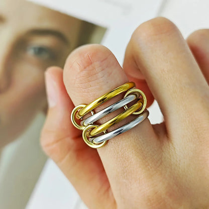 [GALE]Alexandria Two-Tone Stacked Ring