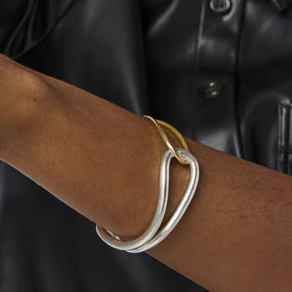 [GALE]Noria Two Tone Gold Bangle