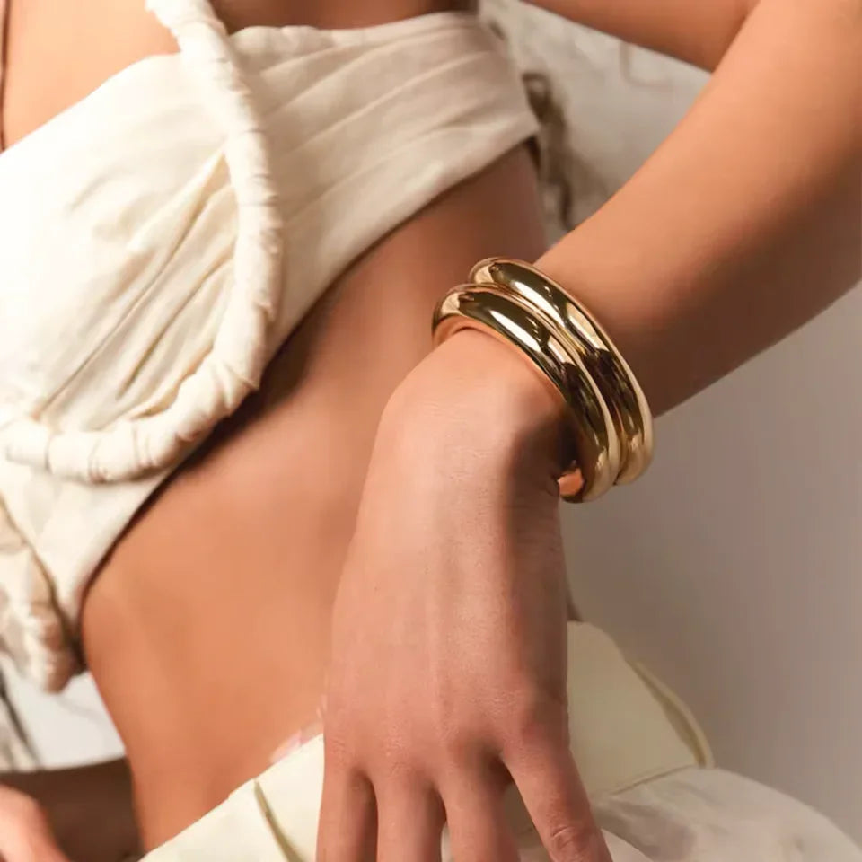 [GALE]Lina Smooth Gold Bangle