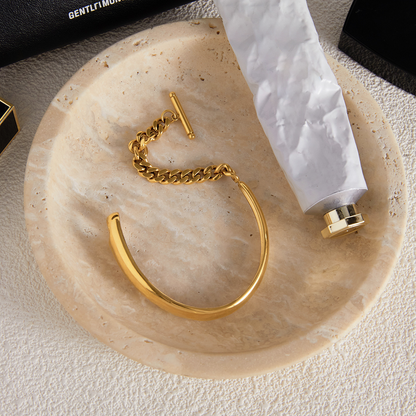 [GALE]Myrna Chained Gold Bangle