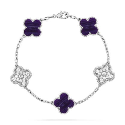 [GALE]CLOVER 5 MOTIF PURPLE STRIPES BRACELET COLLECTION