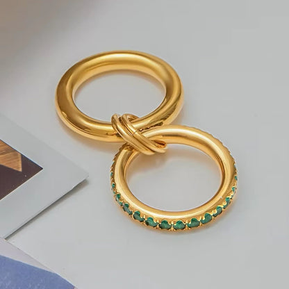 [GALE]Viridian Stacked Diamond Ring