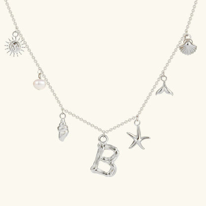[GALE]Avaria Ocean Initial Necklace