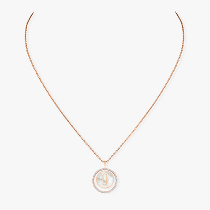 [GALE]LUCKY MOVE 1 DIAMOND WHITE MOTHER OF PEARL PINK GOLD DIAMOND NECKLACE