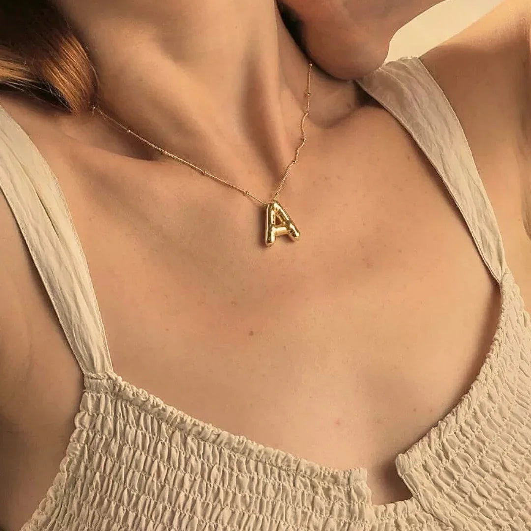 [GALE]Balloon Gold Initial Necklace