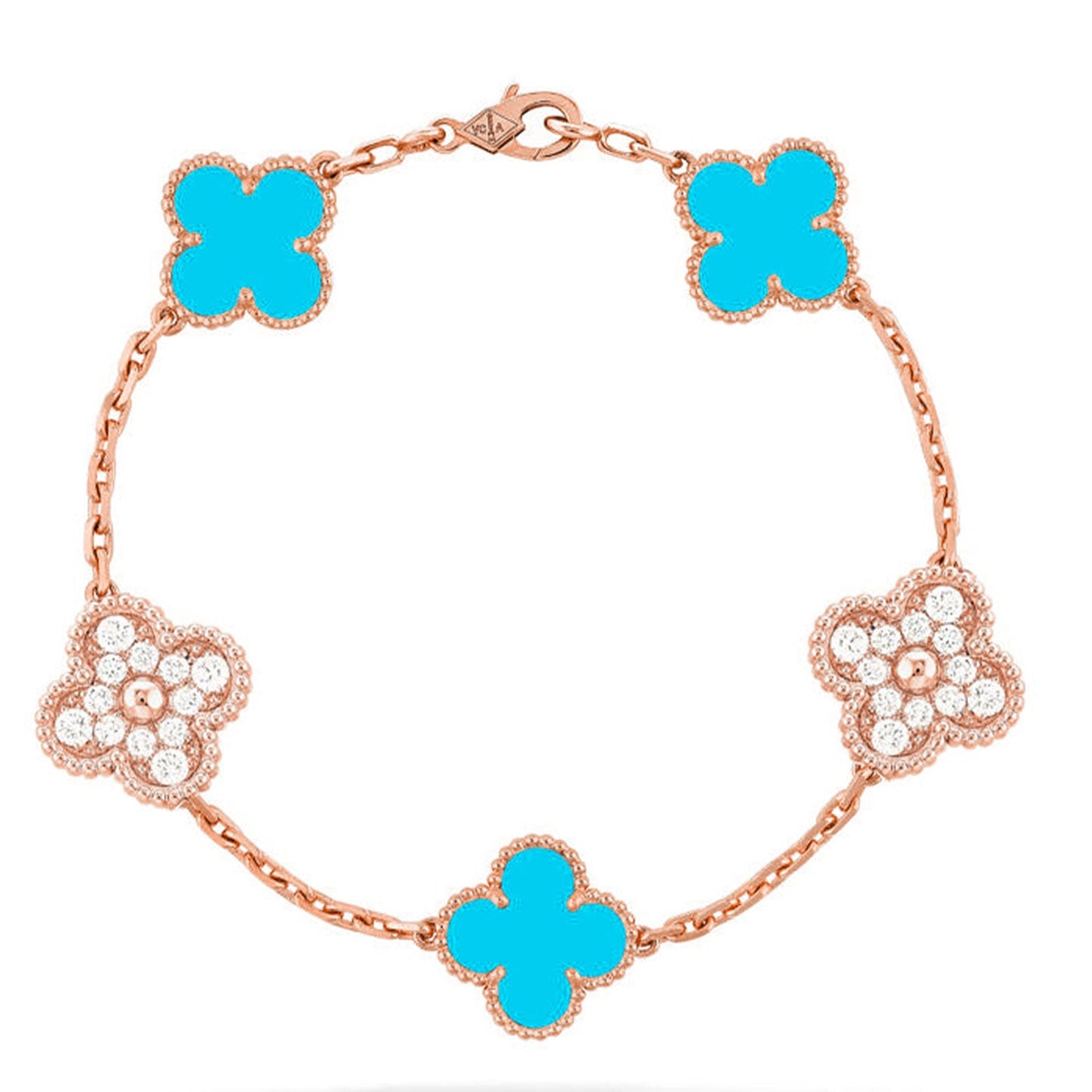 [GALE] CLOVER 5 MOTIF TURQUOISE BRACELET COLLECTION
