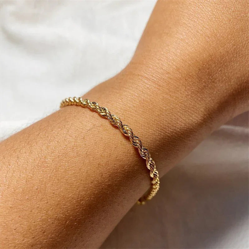 [GALE]Gigi Rope Chain Gold Bracelet