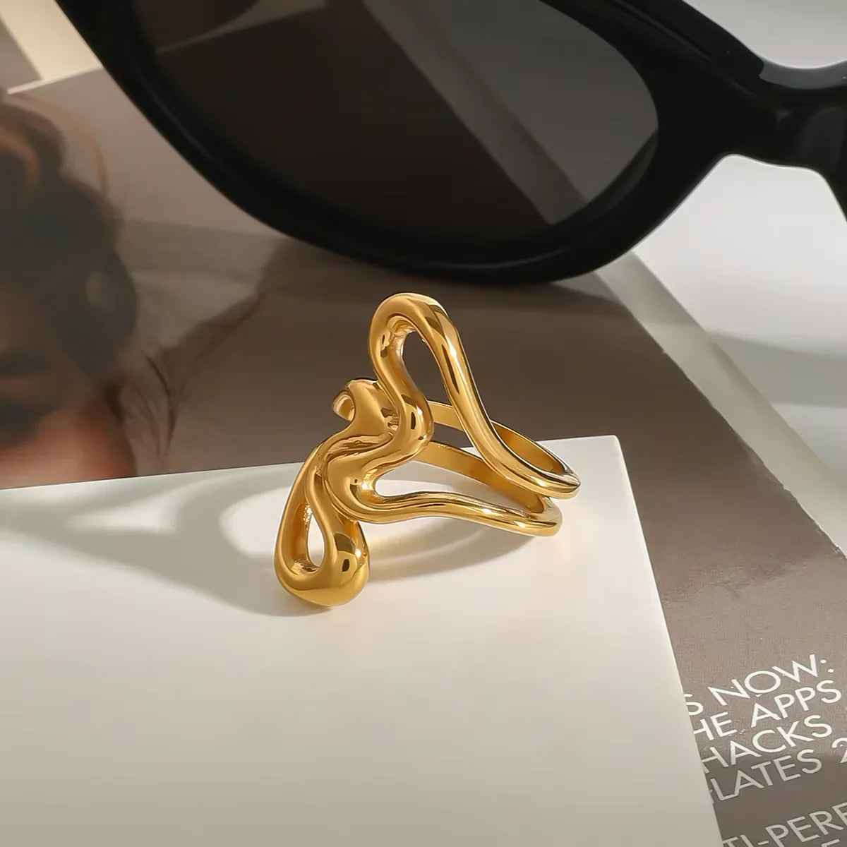 [GALE]Corina Abstract Gold Ring