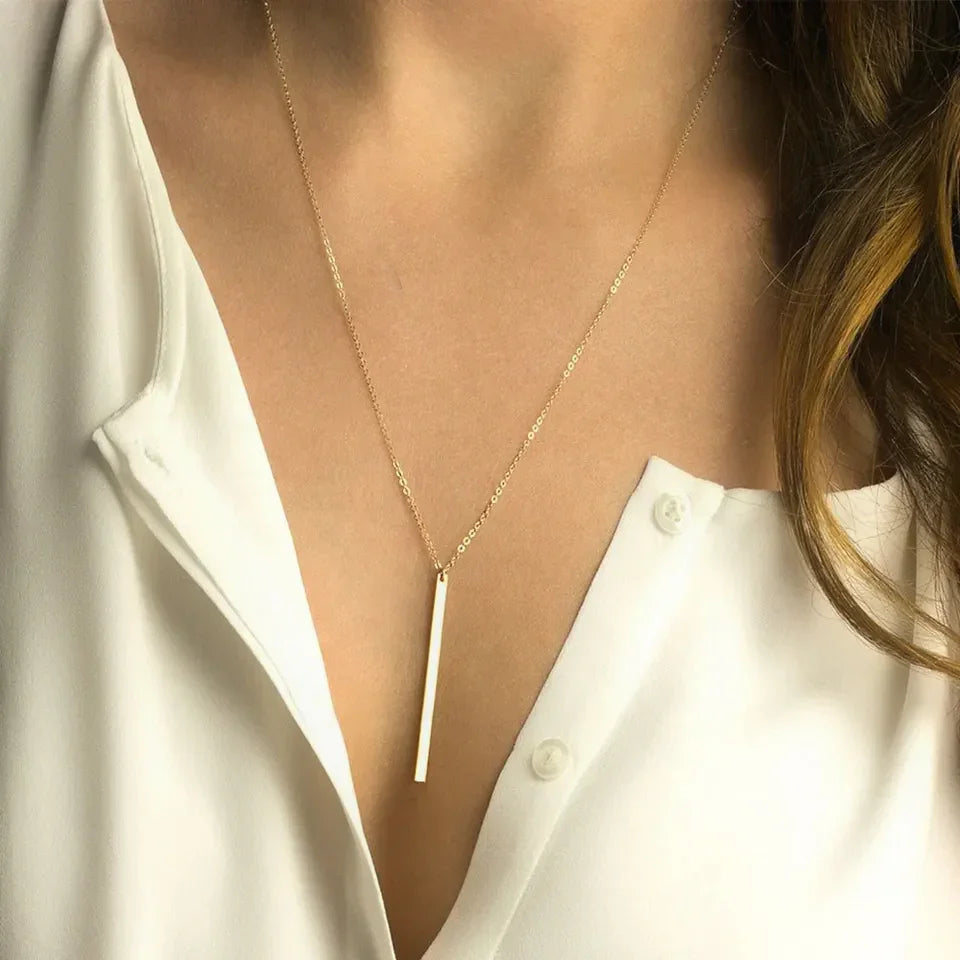 [GALE]Allison Gold Bar Necklace