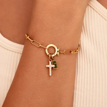 [GALE]Annabella Birthstone Cross Bracelet