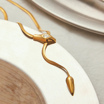 [GALE]Zarelle Gold Serpentine Pendant