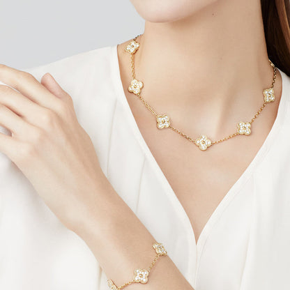[GALE]CLOVER 10 MOTIFS DIAMOND NECKLACE