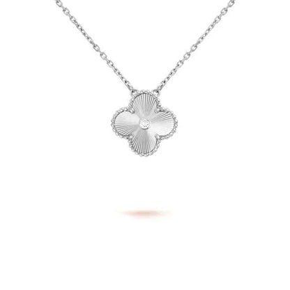 [GALE]CLOVER 15MM DIAMANT-LASER-HALSKETTE SILBER