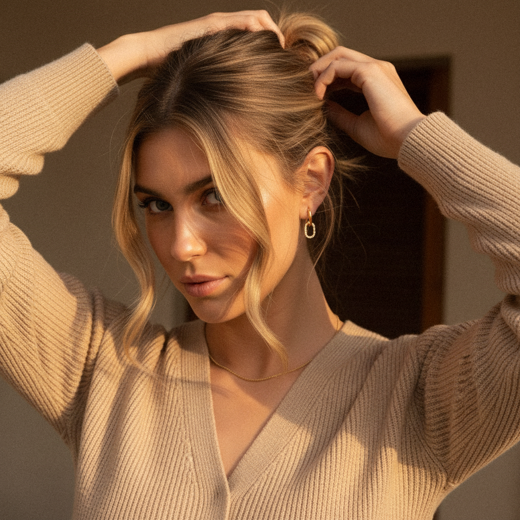 [GALE]Aina Double Hoop Diamond Earrings