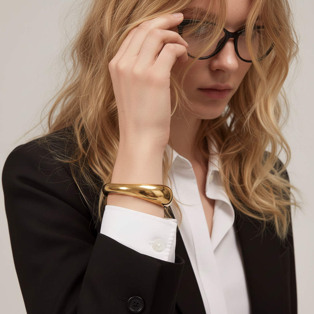 [GALE]Jessa Sculpted Gold Bangle