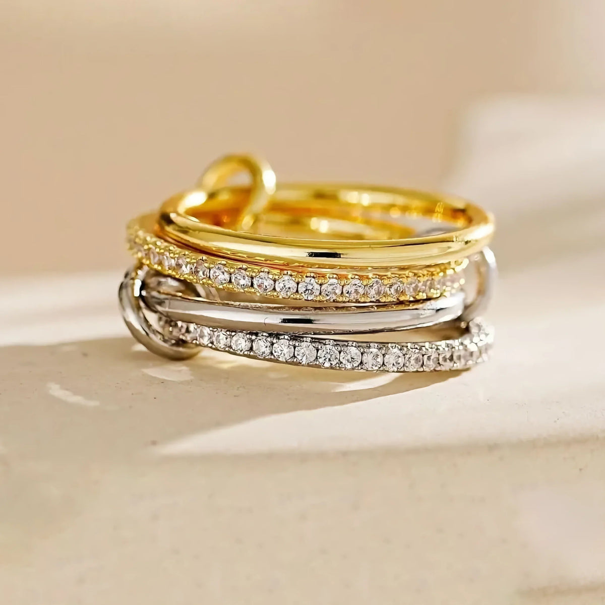 [GALE]Ivy Stacked Diamond Ring
