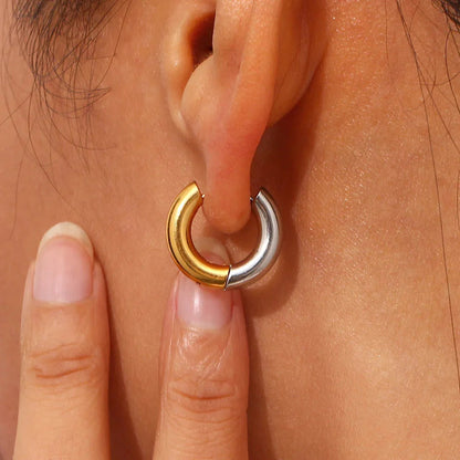 [GALE]Ingrid Two Tone Hoop Earring