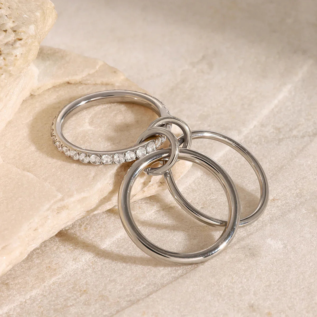 [GALE]Evadne Diamond Ring Stack