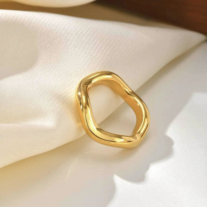 [GALE]Lunaria Gold Wave Ring