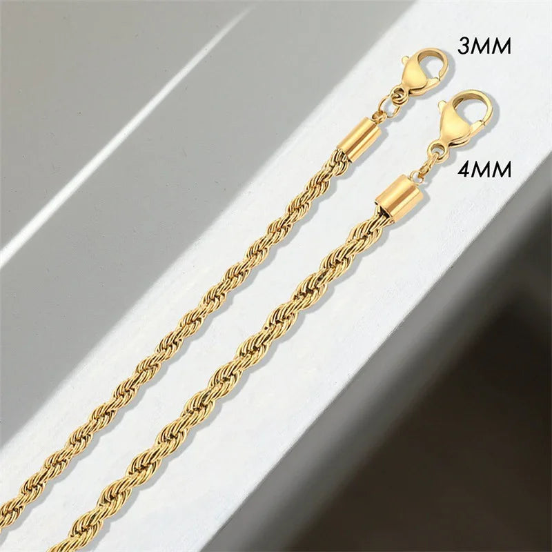 [GALE]Gigi Rope Chain Gold Bracelet