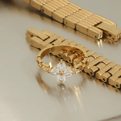 [GALE]Clestine Diamond Petal Ring