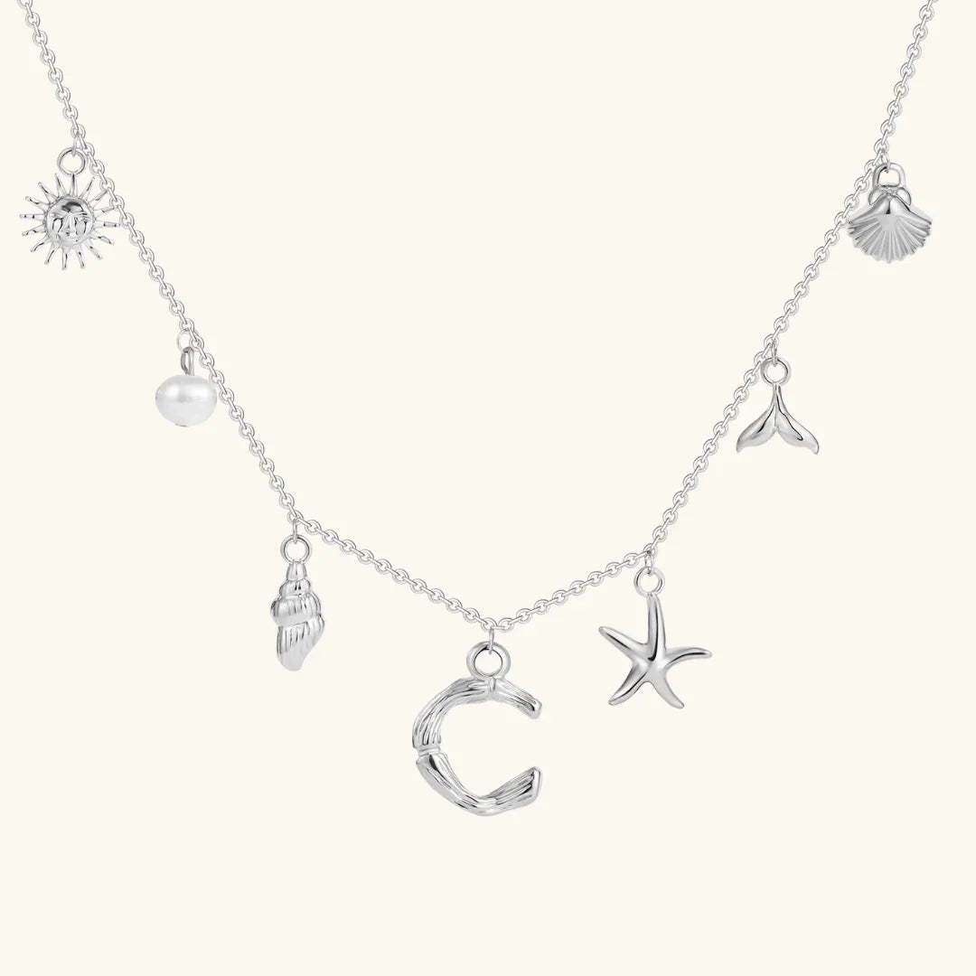 [GALE]Avaria Ocean Initial Necklace