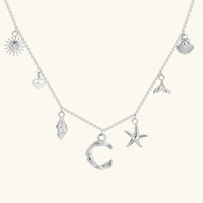 [GALE]Avaria Ocean Initial Necklace