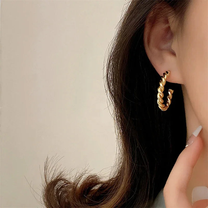 [GALE]Gigi Twist Gold Earrings