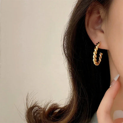[GALE]Gigi Twist Gold Earrings