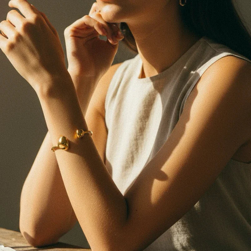 [GALE]Mallory Minimalist Gold Cuff