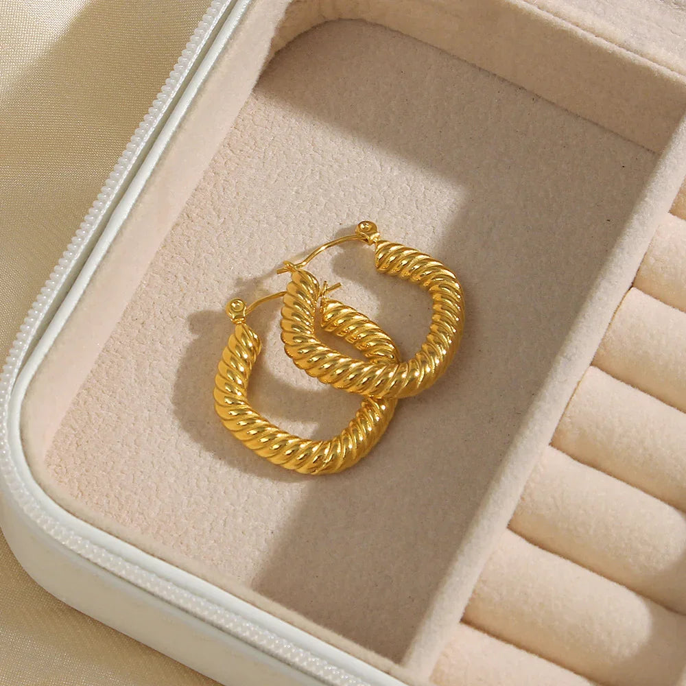 [GALE]Emani Twist Square Earrings