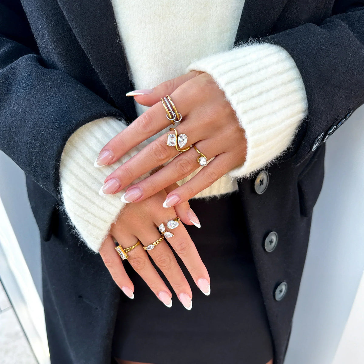 [GALE]Chastity Diamond Ring Stack
