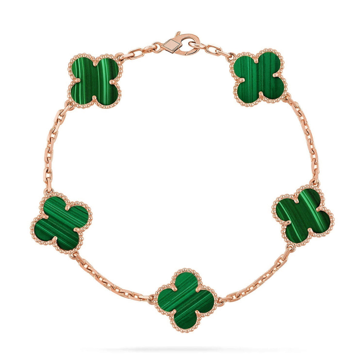 [GALE] CLOVER 5 MOTIF MALACHITE BRACELET COLLECTION