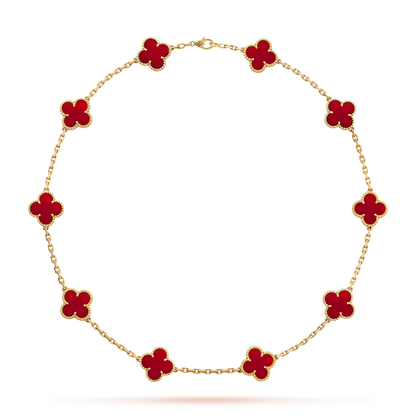 [GALE]CLOVER 10 MOTIFS CARNELIAN HALSKETTE