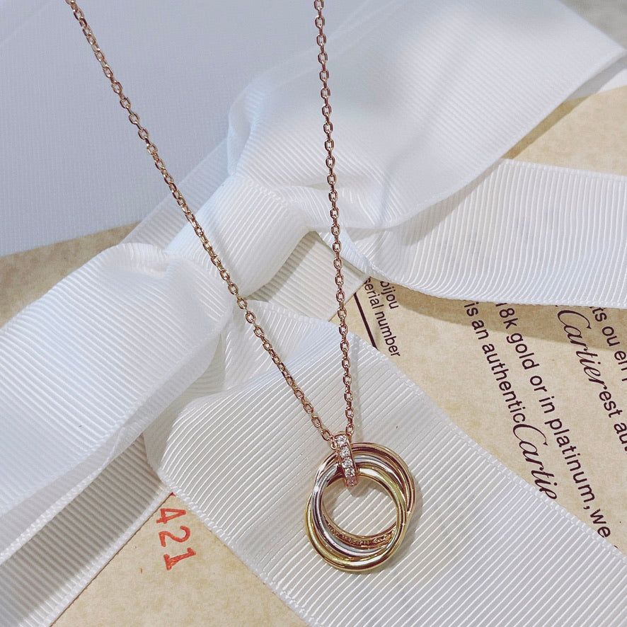 [GALE]TRINITY NECKLACE GOLD  DIAMONDS