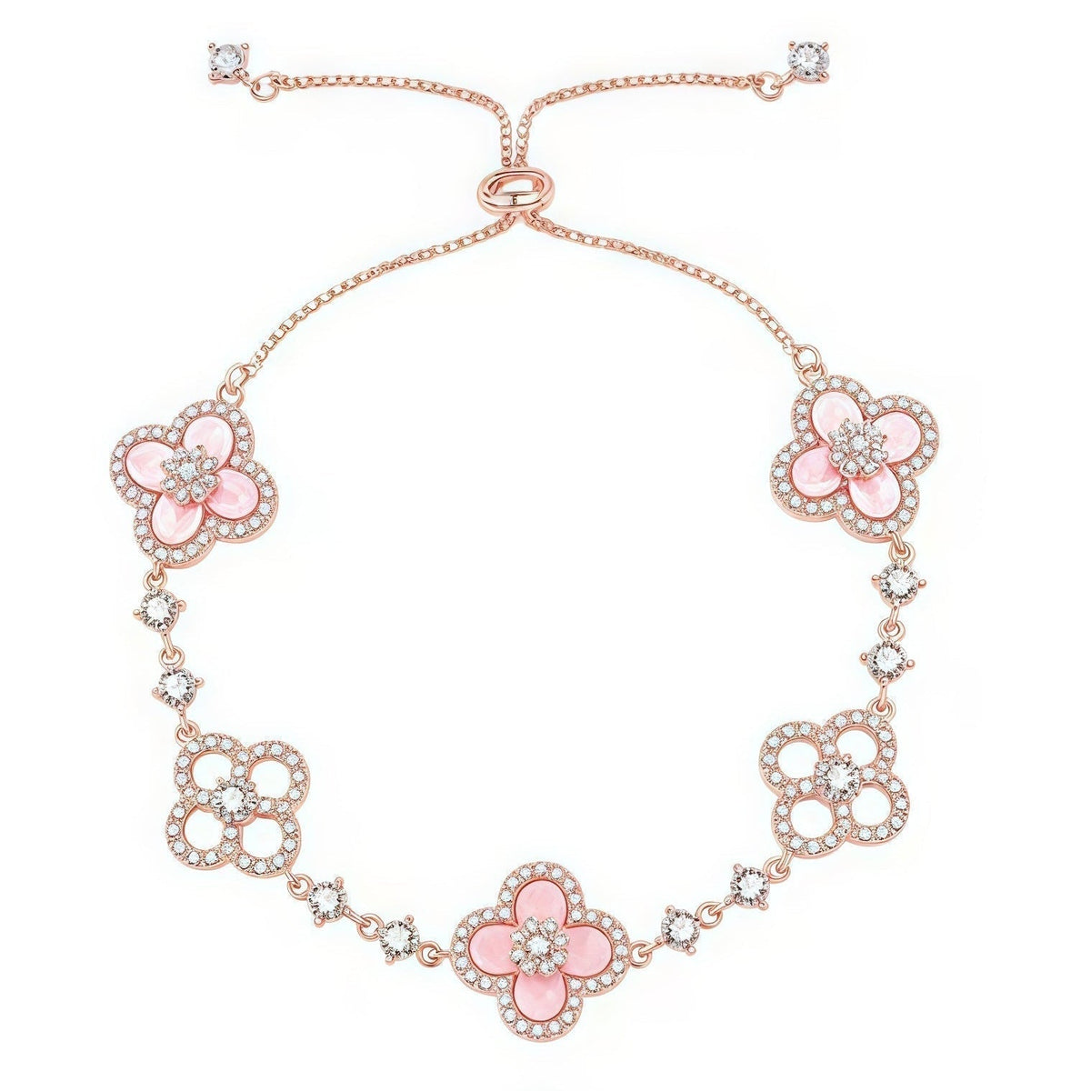 [GALE]CLOVER 5 MOTIF PINK BLUE RED WHITE BRACELET