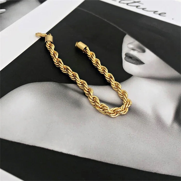 [GALE]Gigi Rope Chain Gold Bracelet