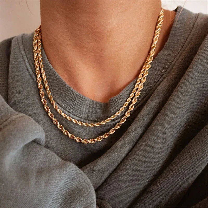 [GALE]Bianca Rope Chain Gold Necklace