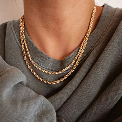 [GALE]Bianca Rope Chain Gold Necklace