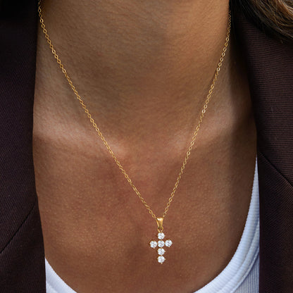 [GALE]Wynter Diamond Cross Necklace