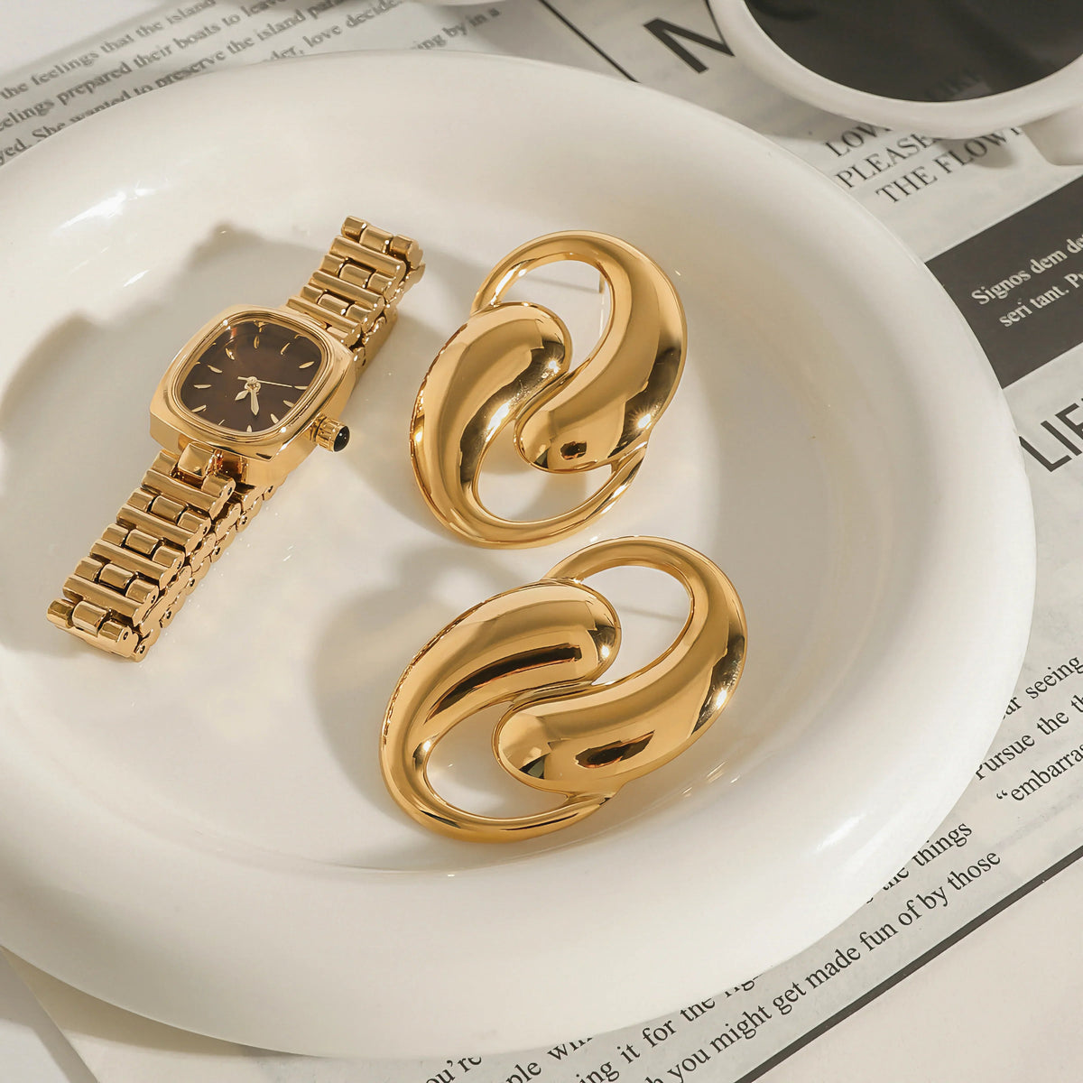 [GALE]Dansley Water Drop Gold Earrings