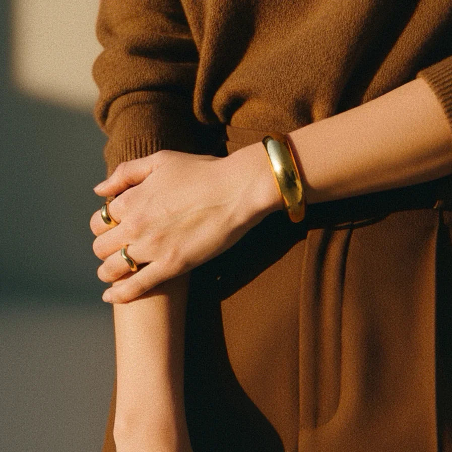 [GALE]Lunaria Gold Wave Ring