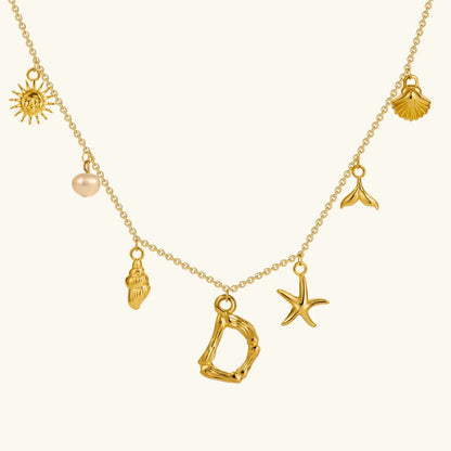 [GALE]Avaria Ocean Initial Necklace