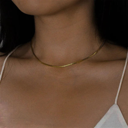 [GALE]Danica Box Chain Gold Necklace