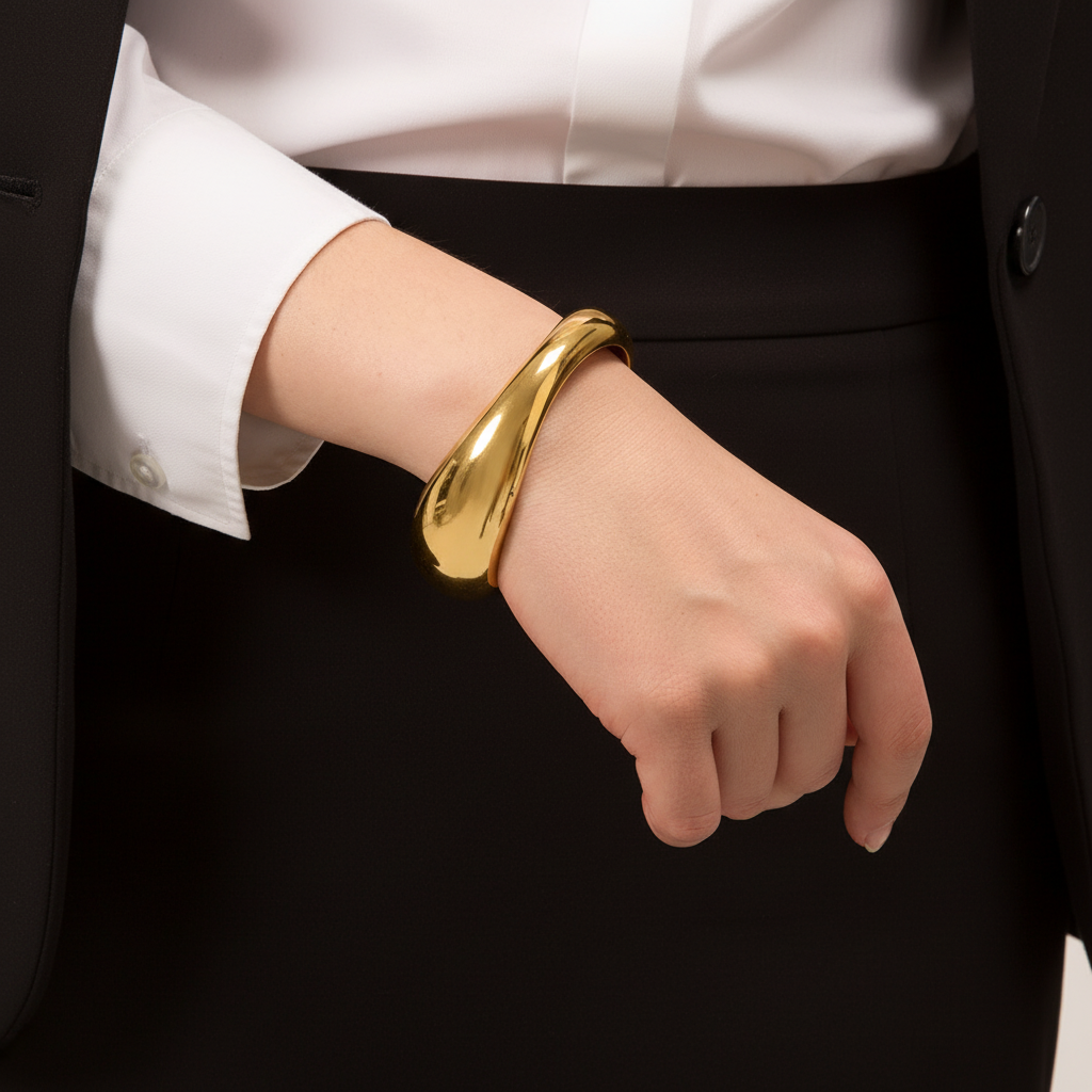 [GALE]Jessa Sculpted Gold Bangle