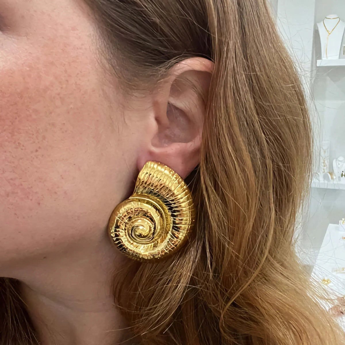 [GALE]Nauticia Gold Shell Earrings