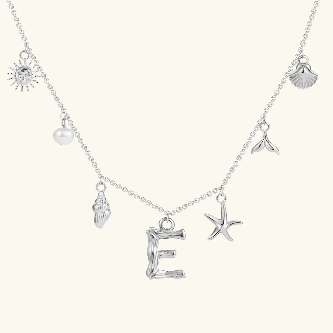 [GALE]Avaria Ocean Initial Necklace