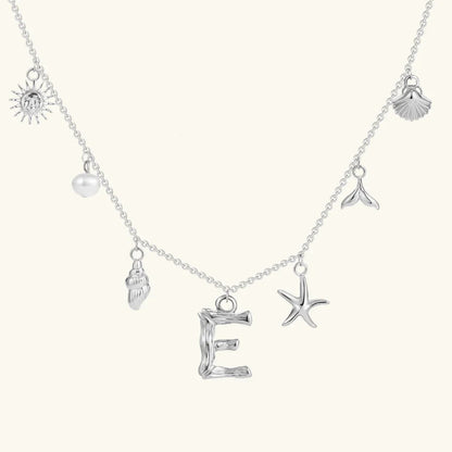 [GALE]Avaria Ocean Initial Necklace