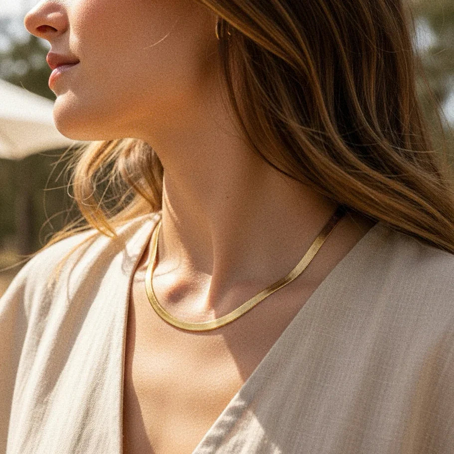 [GALE]Elysian Gold Herringbone Necklace